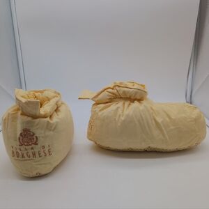 Villa Borghese Down Filled Guest Slippers One Size 10in Sole Look New